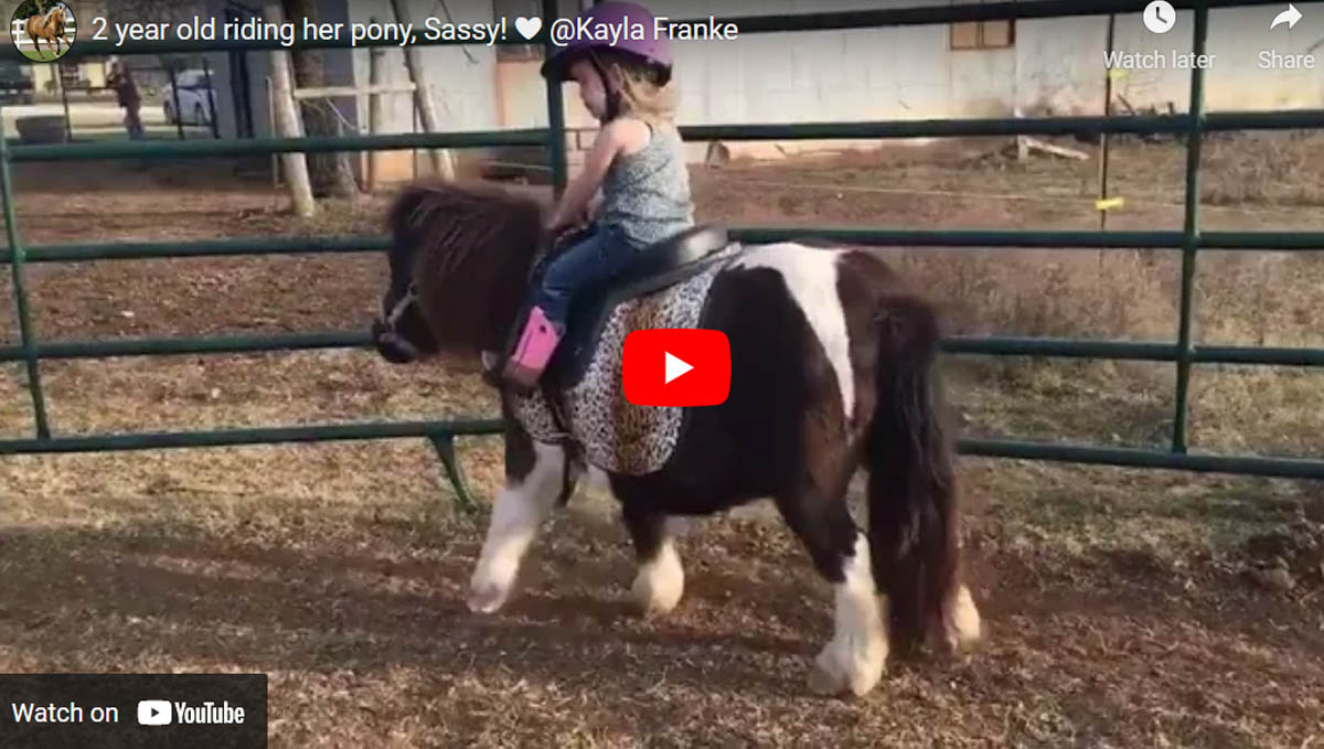 2 year old riding her pony, Sassy @Kayla Franke