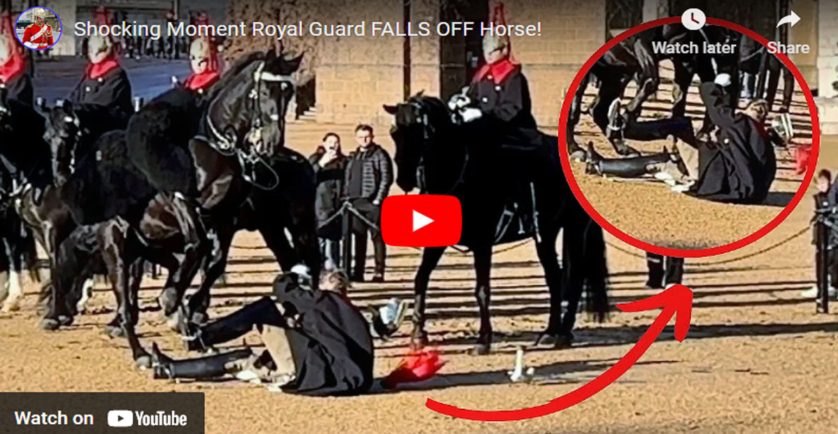 Royal Guard FALLS OFF Horse