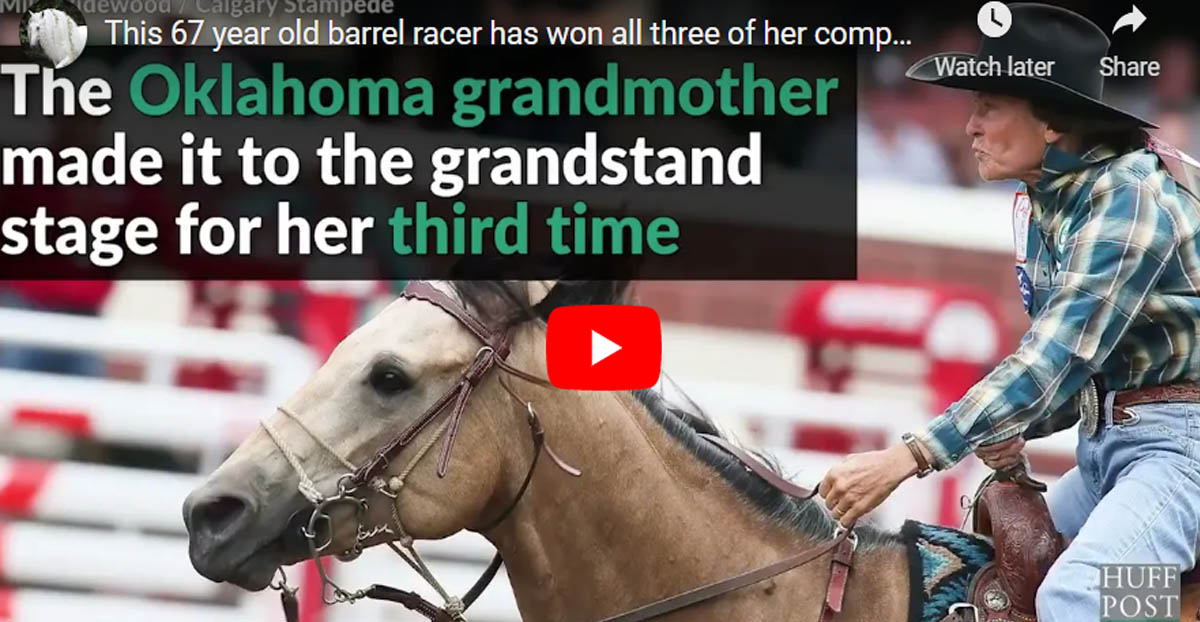 The 67-year-old barrel racer champion at the Calgary Stampede
