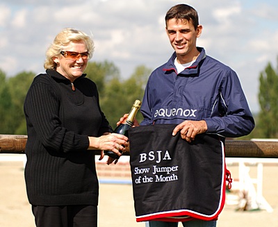 Liz Edgar presented Paul Barker with BSJA showjumper of the Month
