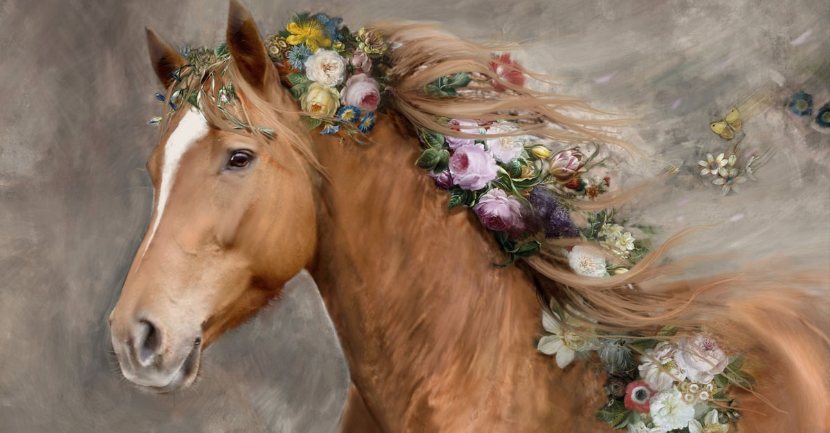 Aesthetic Delight - Exploring the Beauty of Flowers and Horses in Art