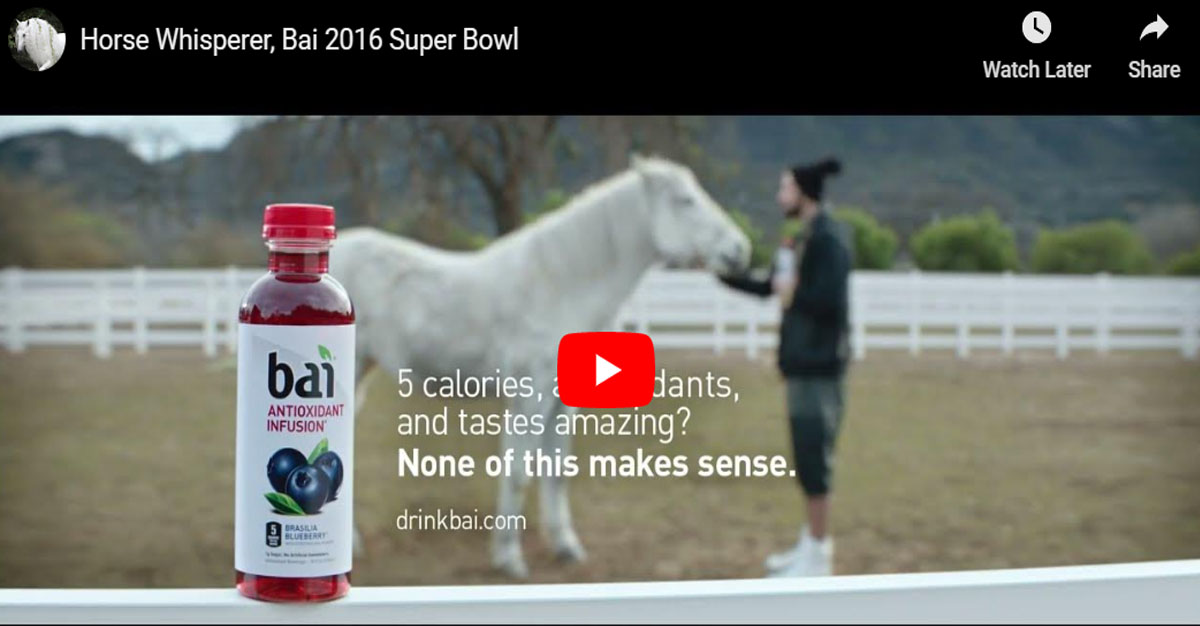 Horse Whisperer, Bai Super Bowl Commercial