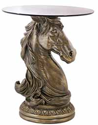 Bronze Colour Horse Head Decorative End Table