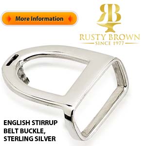 HORSE & WESTERN JEWELLERY JEWELRY LADIES WESTERN BELT BUCKLE RING SILVER 7.5/O 