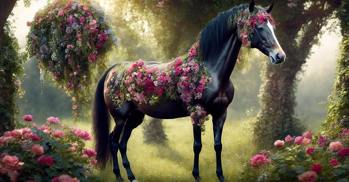 Horse Flower Art