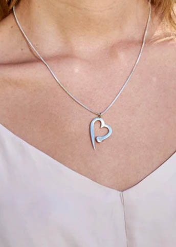 NAIL HEART NECKLACE, STERLING SILVER