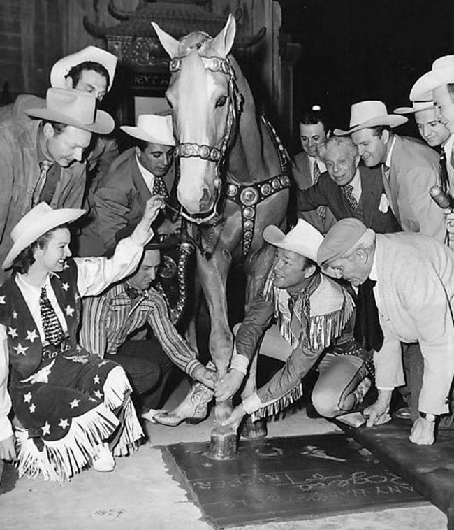 Roy Rogers and Trigger at Grauman`s Chinese Theatre