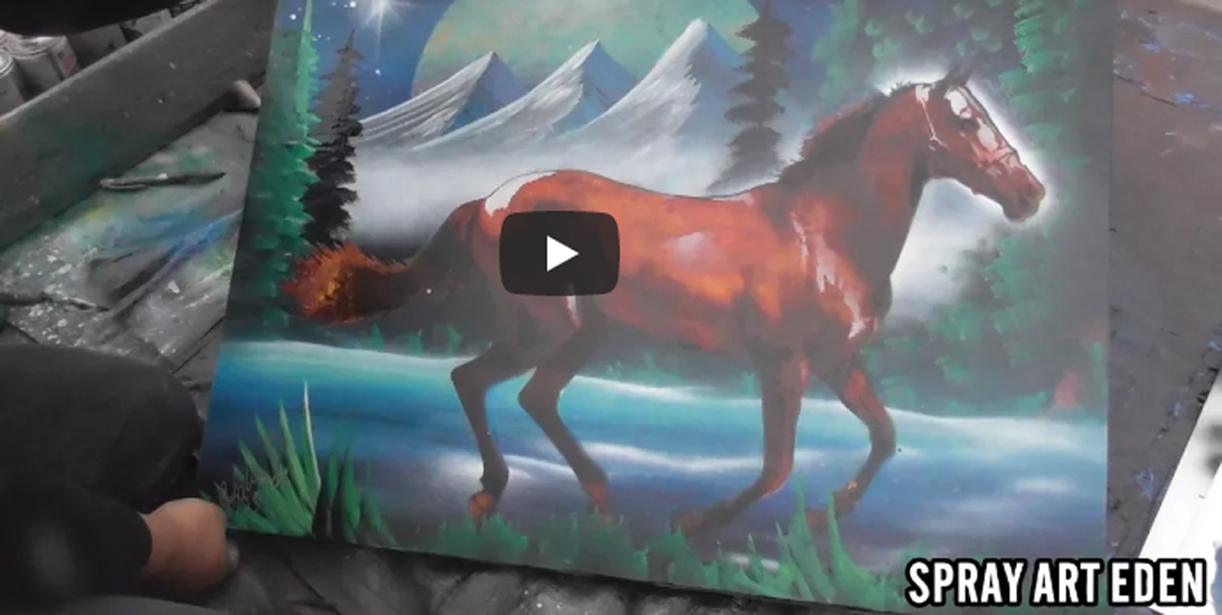Running Horse - Spray Paint Art by Eden