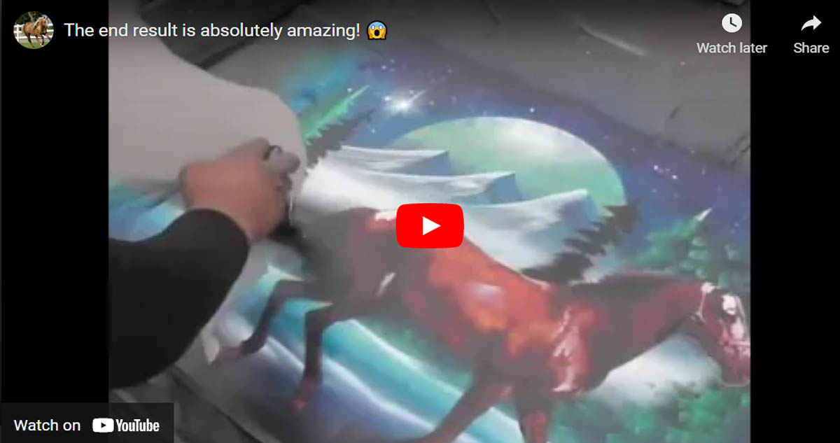Running Horse Spray Paint Art