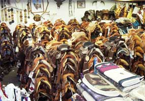 Huge Pile of Saddles