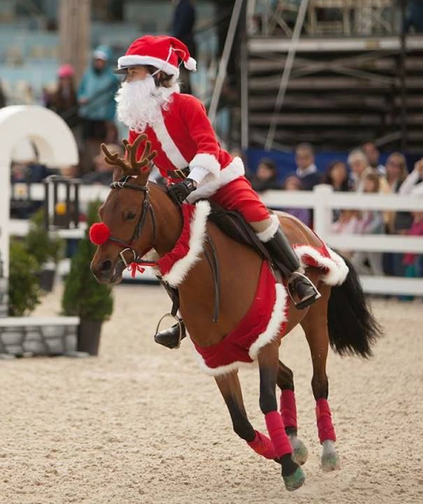 Santa Riding A Horse