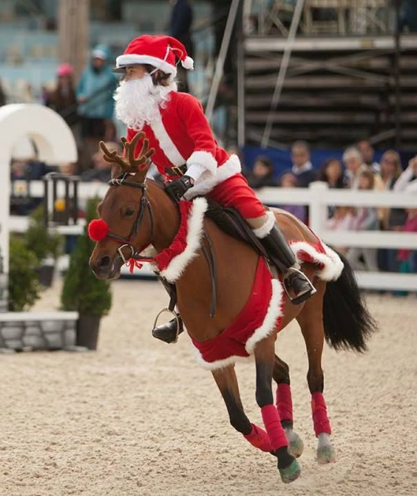 Santa Riding A Horse