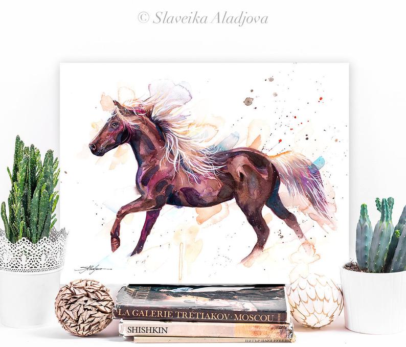 Slaveika Aladjova - Rocky Mountain Horse Watercolor Painting