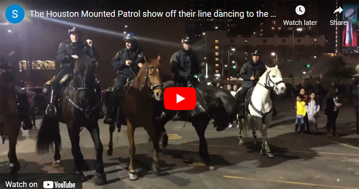 The Houston Mounted Patrol Horses Line Dance To ZZ Top