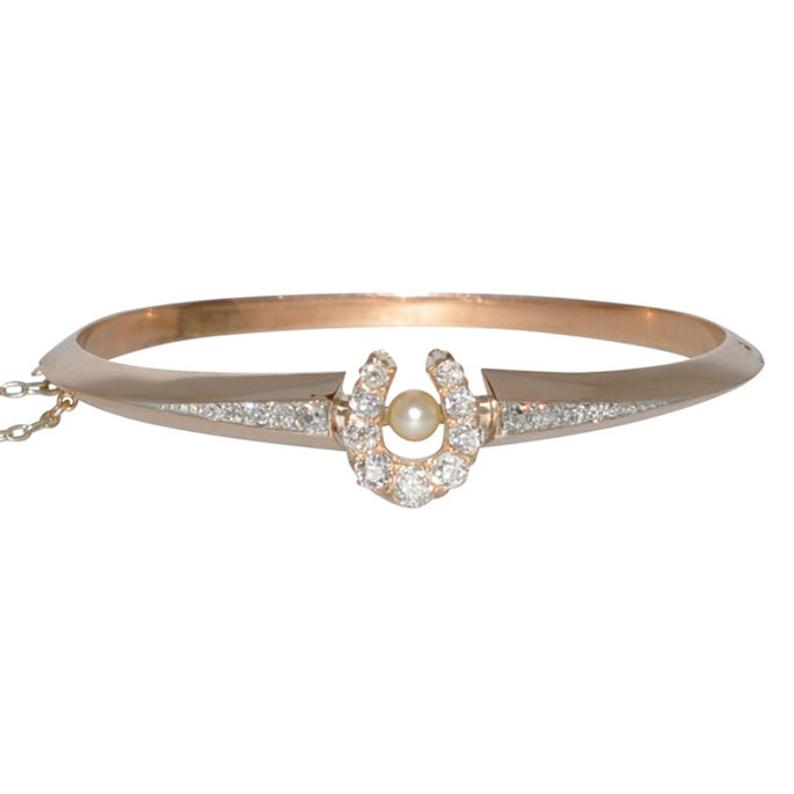 Victorian Diamond Horse Shoe Bangle