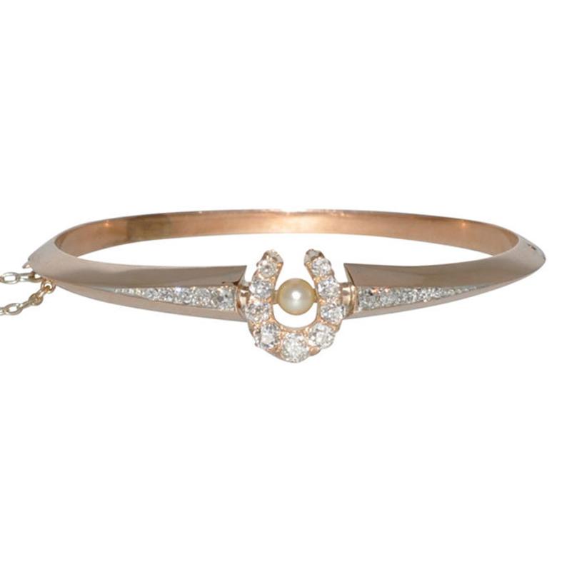 Victorian Diamond Horse Shoe Bangle