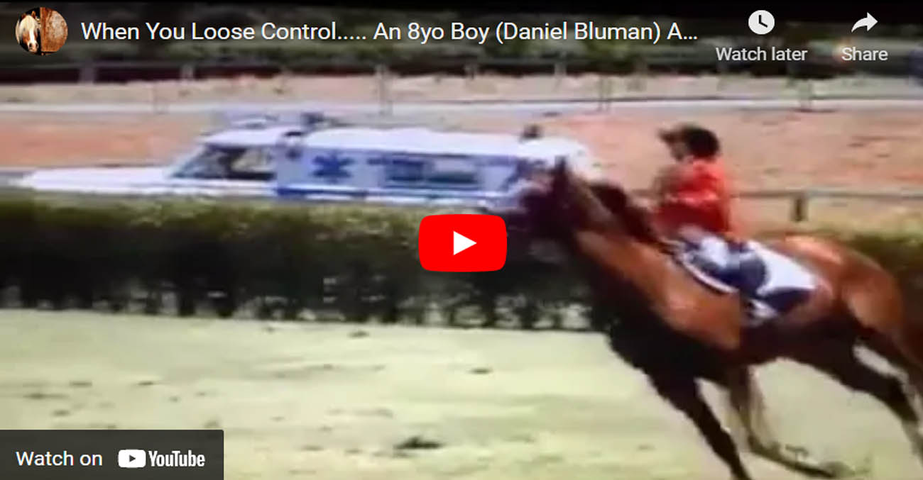 When you loose control..... An 8yo boy(Daniel Bluman) and my 6yo horse in panic mode