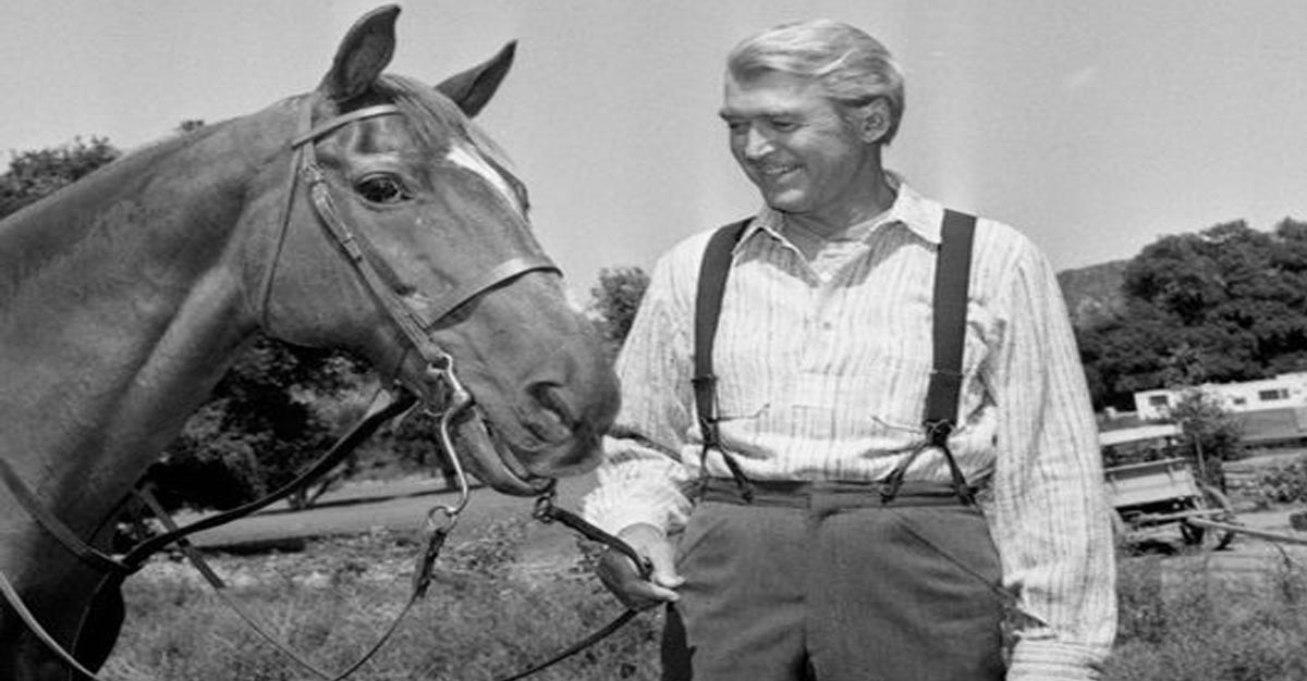Jimmy Stewart and His Equestrian Co-Star Pie